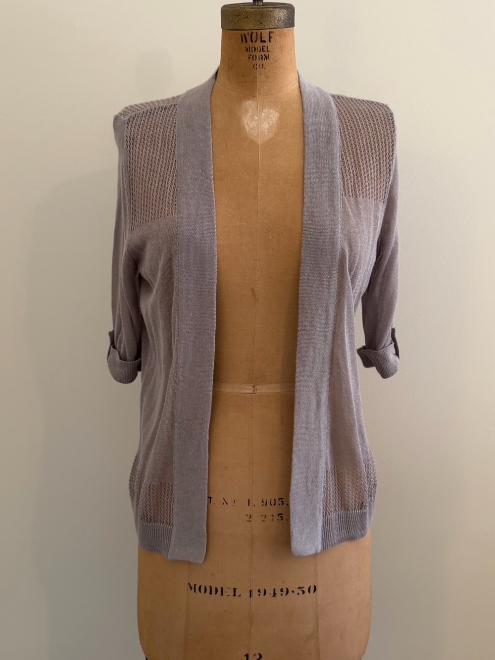 Light Gray Open-Front Women's Cardigan Sweater